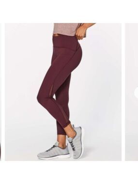 Lululemon Garnet Red Train Times 7/8 Leggings Size 6
